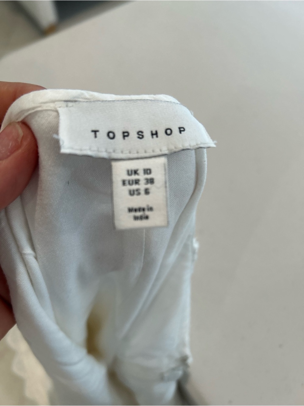 Topshop White Lace Trim Slip Mini Dress Cottagecore Y2K Nightie Style - Picture 7 of 7
